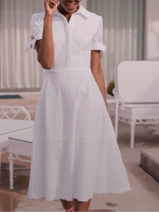 Gal Meets Glam Dresses & Skirts - Gal Meets Glam The Judith White Midi Shirt Dress Size 2